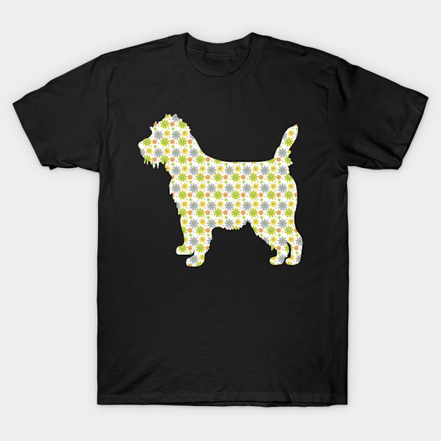 Cairn Terrier Floral Gift Silhouette Dog Breed T-Shirt by familycuteycom